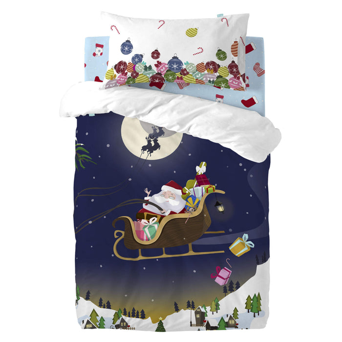 Merry christmas Hoeslaken wieg Xmas, Veelkleurig, 100% katoen, de kwaliteit van 150 hilos