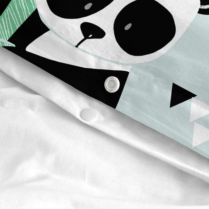 Panda garden blue Dekbedovertrek 2-delig Moshi Moshi, Blauw, 100% katoen, de kwaliteit van 150 TC