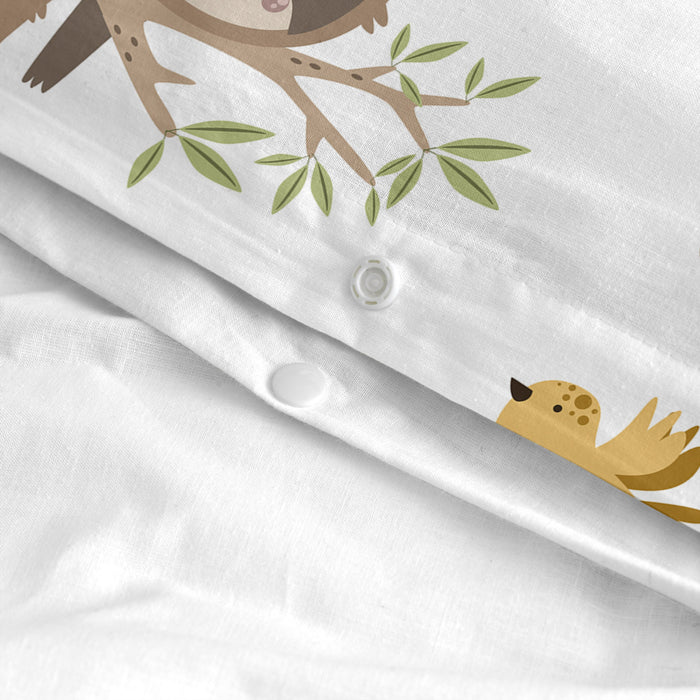 Happy sloth Dekbedovertrek 2-delig Moshi Moshi, Veelkleurig, 100% katoen, de kwaliteit van 150 hilos