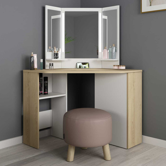 Trasman - Make-uptafel Chic - eik|wit