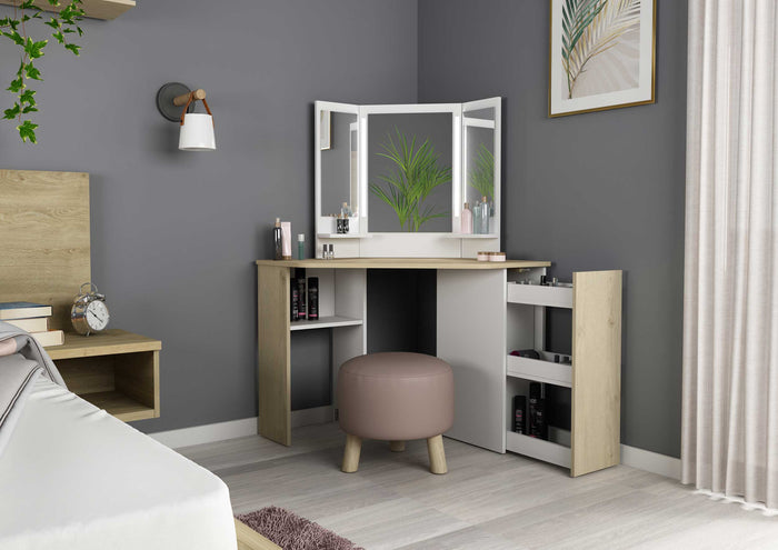 Trasman - Make-uptafel Chic - eik|wit