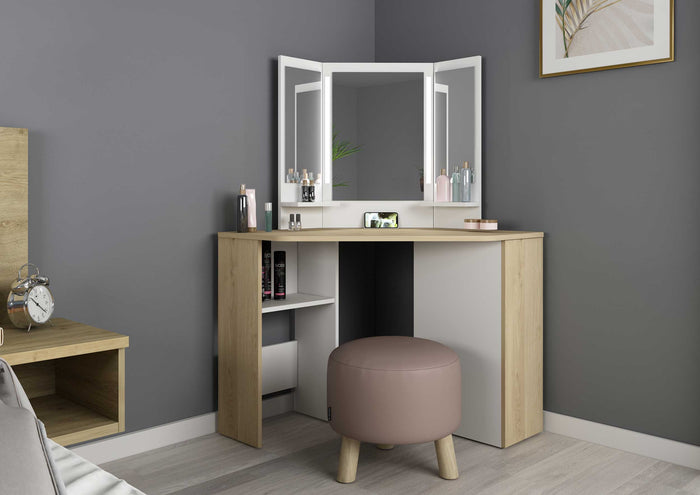 Trasman - Make-uptafel Chic - eik|wit