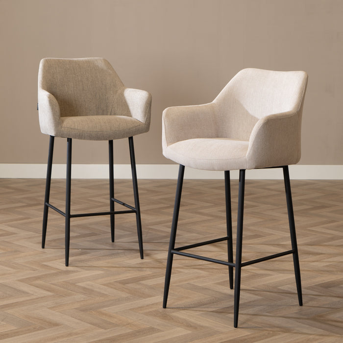 Bronx71 Scandinavische barkruk Niklas gerecyclede stof beige 78 cm