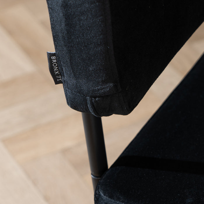 Bronx71 Velvet eetkamerbank Espen zwart 190 cm