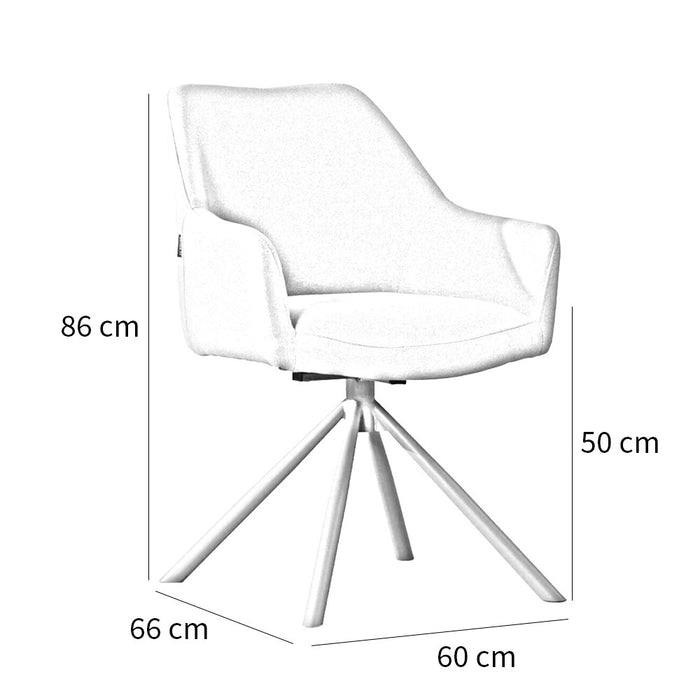 Bronx71 Scandinavische eetkamerstoel Ida draaibaar gerecyclede stof