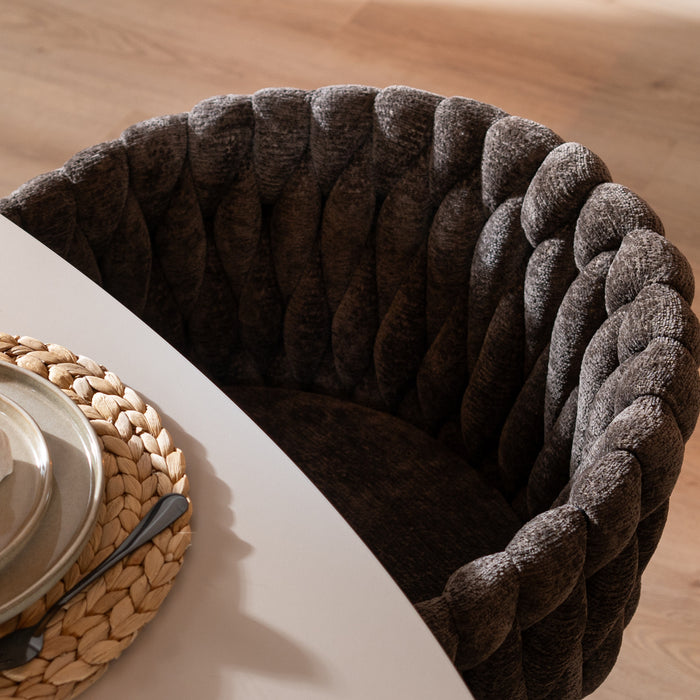 Bronx71 Eetkamerstoel River chenille bruin