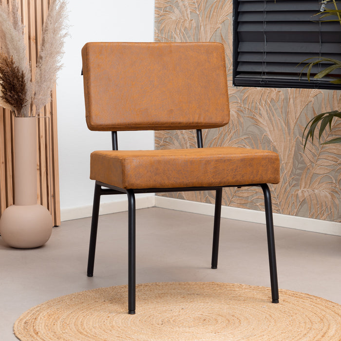 Bronx71 Industriële eetkamerstoel Espen cognac eco-leer -