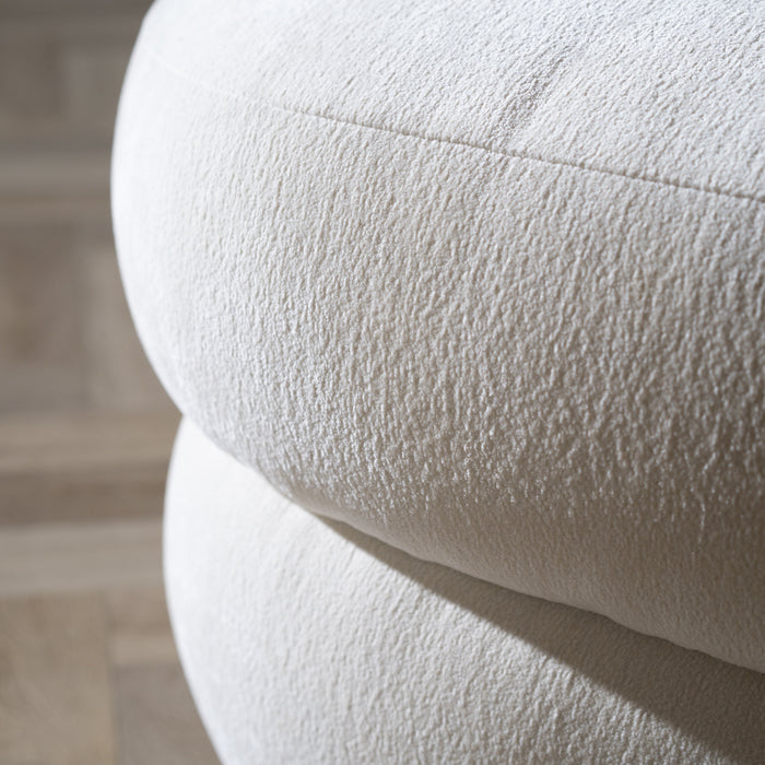 Bronx71 Hocker Mia ovaal chenille off white