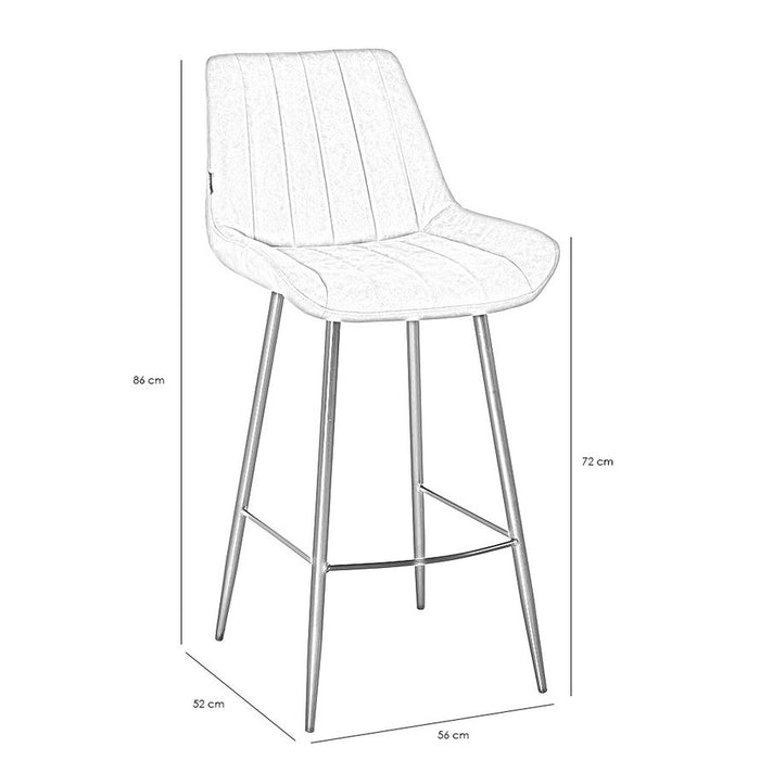 Bronx71 Industriële barkruk Brooke antraciet 74 cm - Barkrukken set