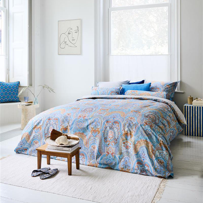 Pip Studio Jabali Flower Dekbedovertrek 240 x 200/220 cm - Blauw