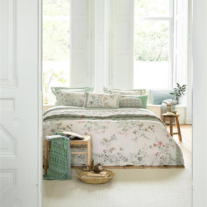 Pip Studio Kili Flower Dekbedovertrek 240 x 200/220 cm - Wit