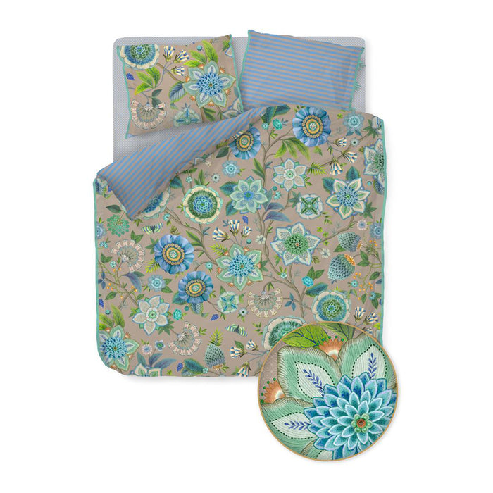Pip Studio Viva La Vida Dekbedovertrek 200 x 200/220 cm - Blauw