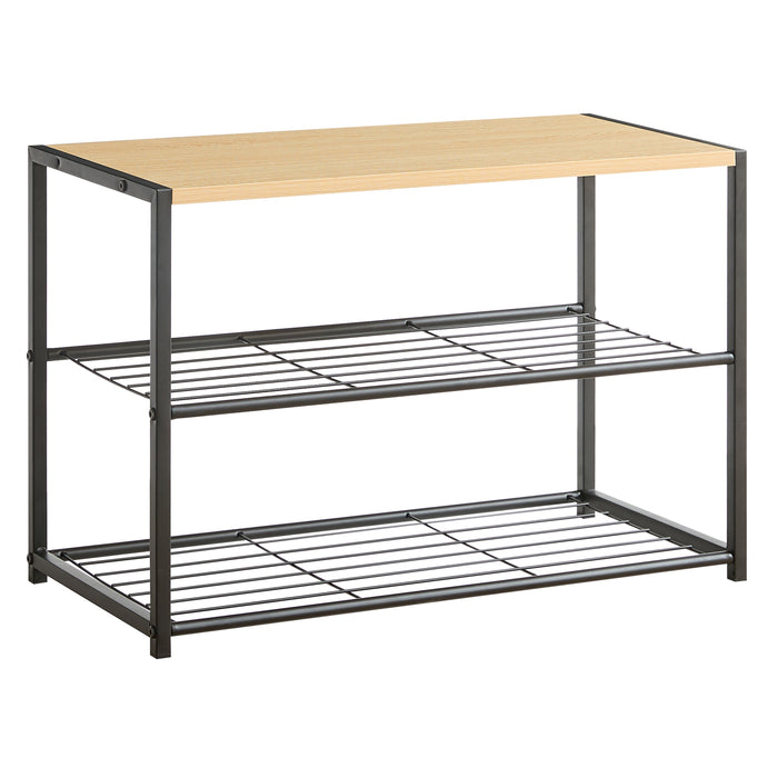 Schoenenrek - met zitbank - 63x43x30 - lichte eik