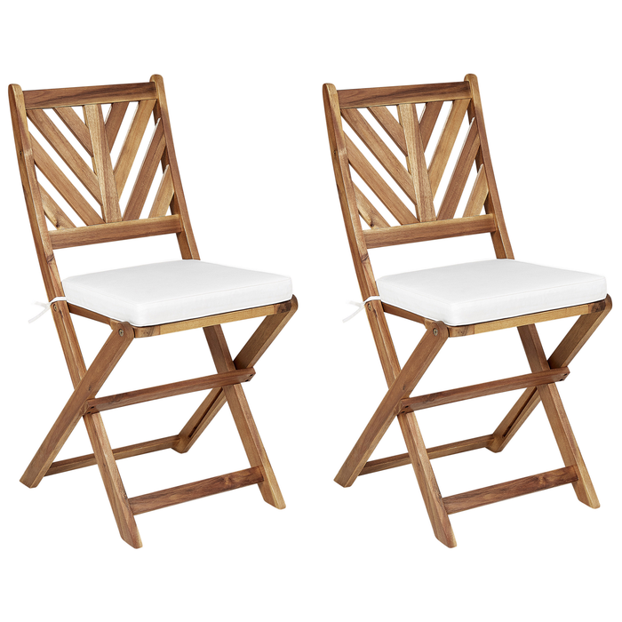 Beliani - TERNI - Stoelkussen set van 2 - Gebroken wit - Polyester