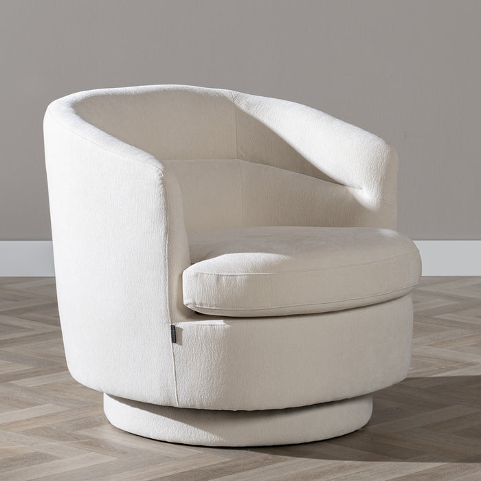 Bronx71 Scandinavische fauteuil Valerie draaibaar chenille off white