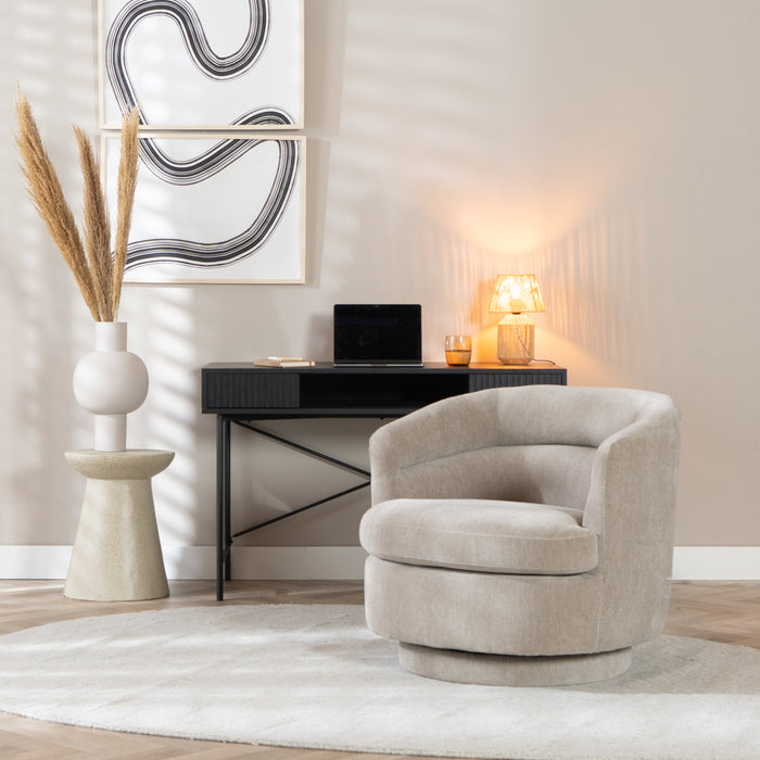 Bronx71 Scandinavische fauteuil Valerie draaibaar chenille taupe