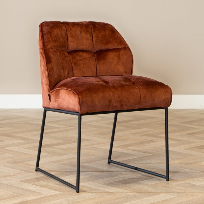 Bronx71 Velvet eetkamerstoel Janna koper