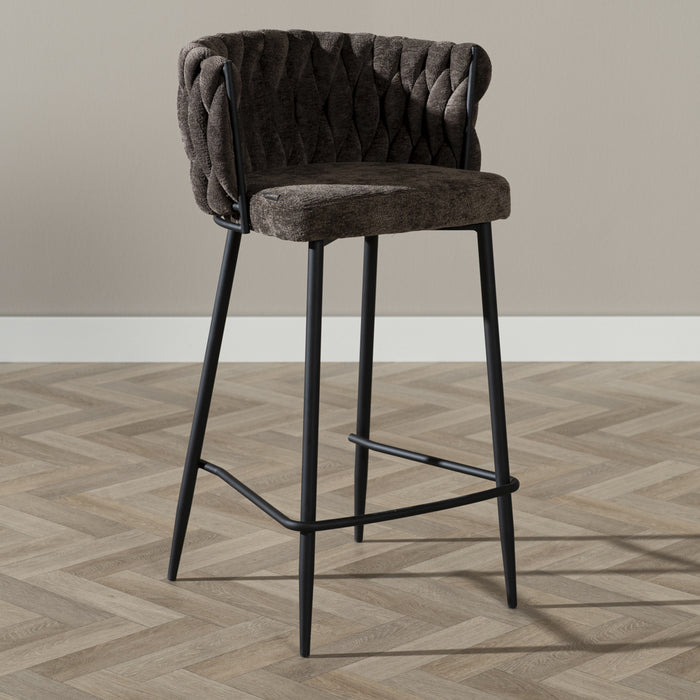 Bronx71 Barkruk River chenille bruin 75cm