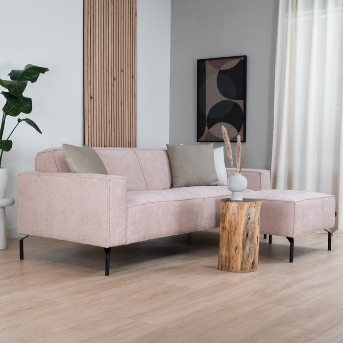 Bronx71 3-zitsbank Kansas stof gemêleerd roze