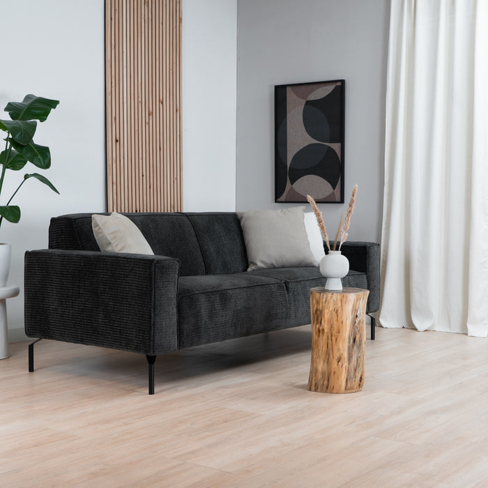 Bronx71 3-zitsbank Kansas antraciet| donkergroen ribstof