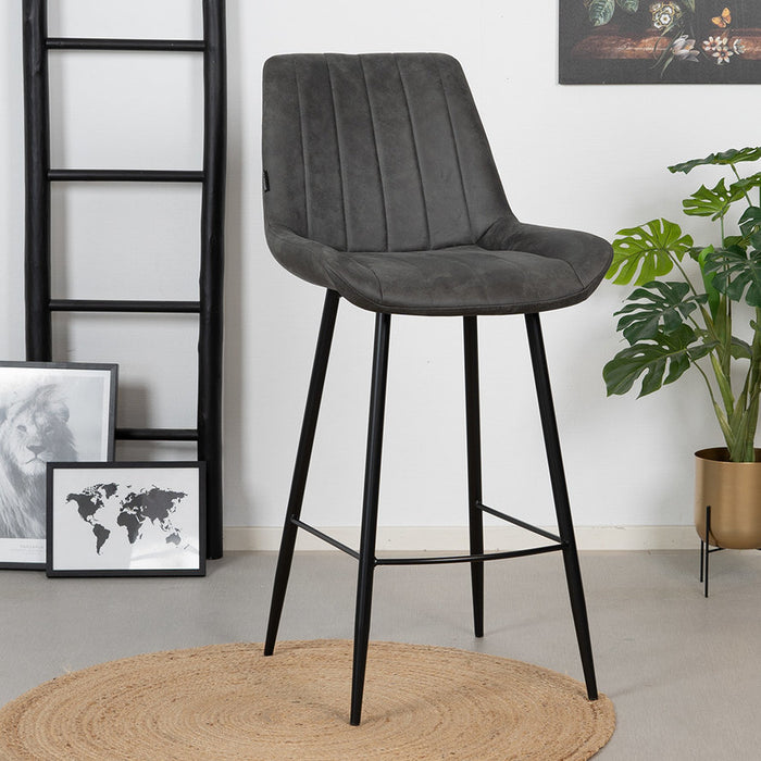 Bronx71 Industriële barkruk Brooke antraciet 74 cm - Barkrukken set