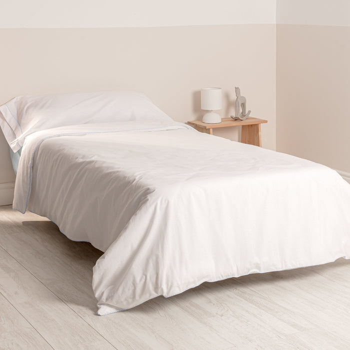 Essential Dekbedovertrek 2-delig 140x200 cm (Bed 80) Blauw Basic Kids, Blauw, 100% katoen, de kwaliteit van 150 TC