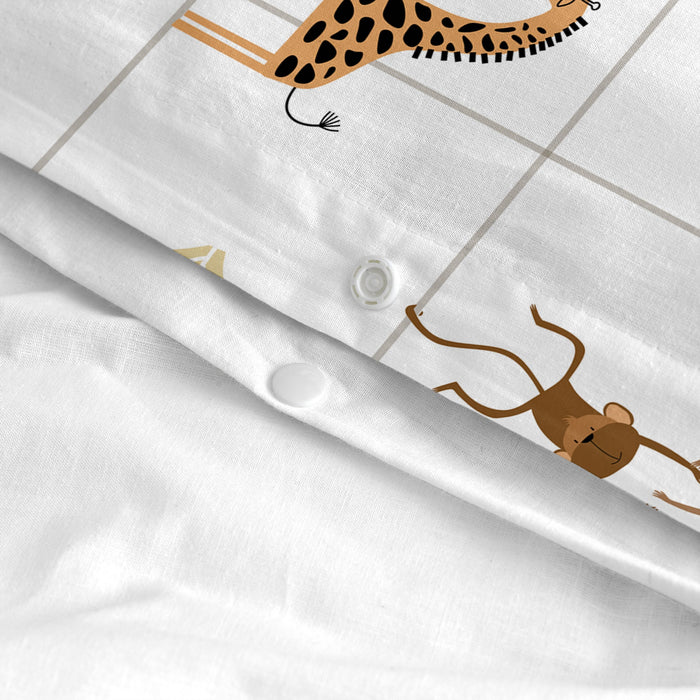 Mini savanna Dekbedovertrek 2-delig 100x120 cm (Ledikant) Happyfriday Mini, Veelkleurig, 100% katoen, de kwaliteit van 150 TC