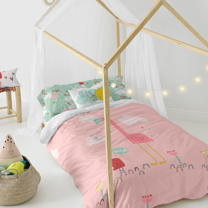 Hola Dekbedovertrek 2-delig Moshi Moshi, Veelkleurig, 100% katoen, de kwaliteit van 150 hilos