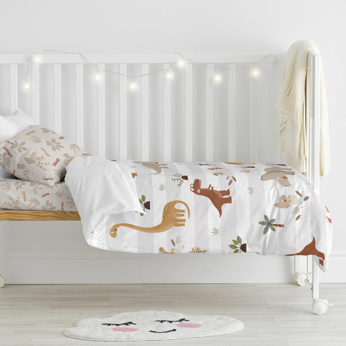 Dino family Dekbedovertrek 2-delig 100x135 cm (Ledikant) Moshi Moshi, Veelkleurig, 100% katoen, de kwaliteit van 150 TC