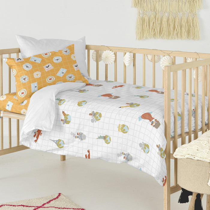 World trip Dekbedovertrek 2-delig Wieg Mr Fox, Veelkleurig, 100% katoen, de kwaliteit van 150 TC