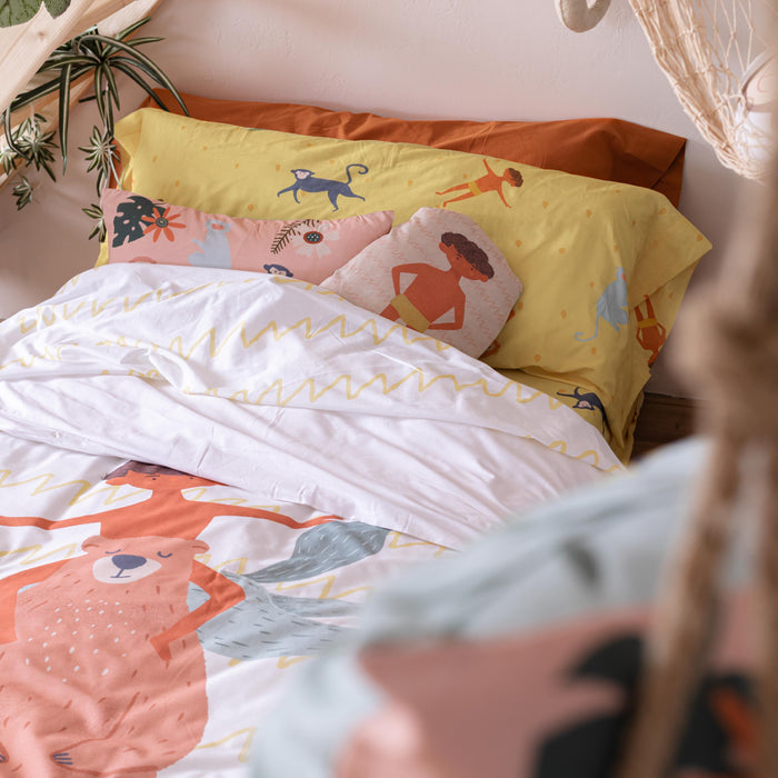 Jungle life Dekbedovertrek 2-delig Mr Fox, Veelkleurig, 100% katoen, de kwaliteit van 150 TC