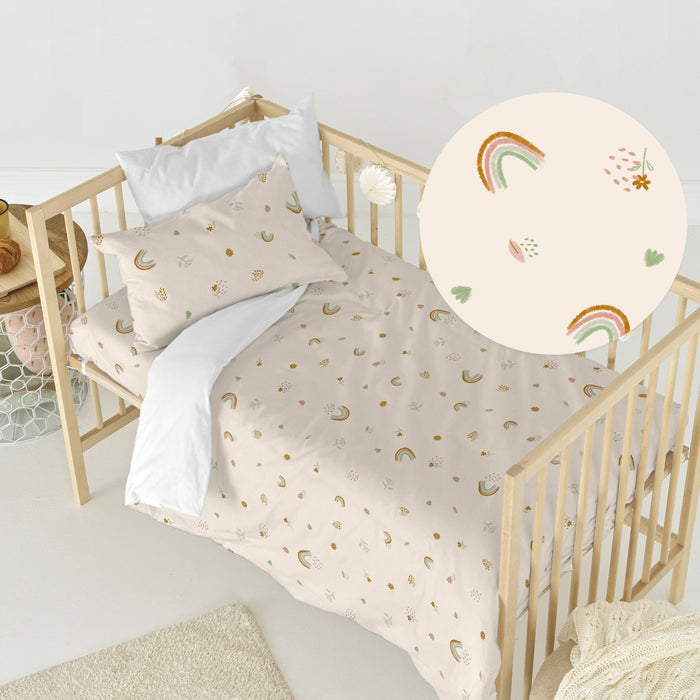 Iris Dekbedovertrek wieg 2-delig Happyfriday Mini, Veelkleurig, 100% katoen, de kwaliteit van 150 TC