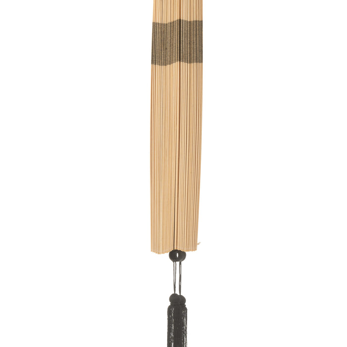 J-Line wanddecoratie Waaier + Kwast - riet - naturel|zwart -