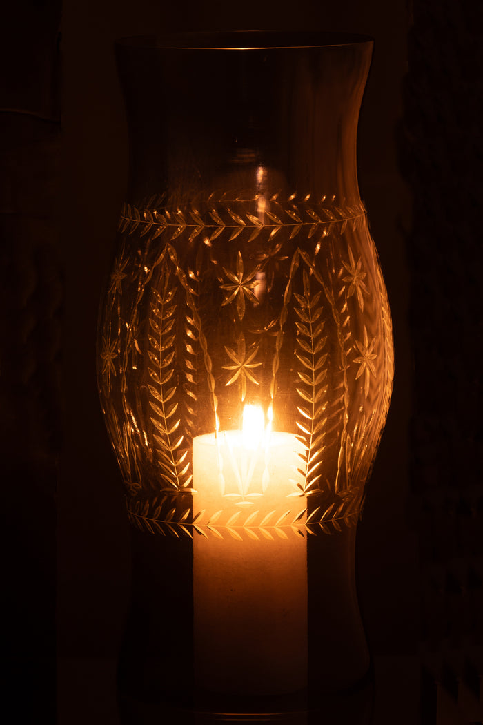 J-Line windlicht Tarifa - glas - blauw - small