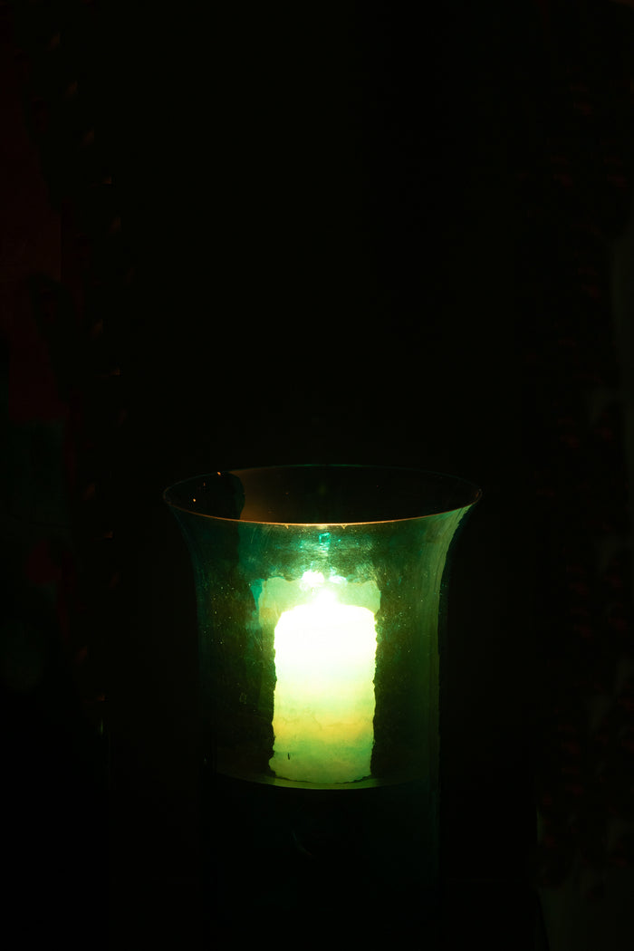 J-Line windlicht Tarifa - glas - azuur - extra small