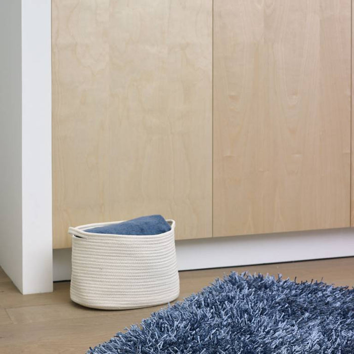 Rena Opbergmand Ivory Medium | Wit | Ivoor | Katoen | Polyester