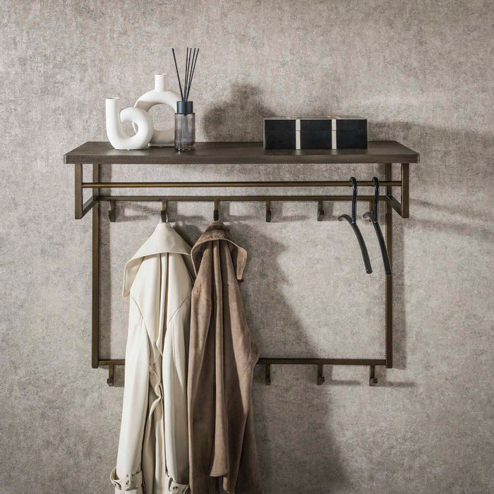 Fraaai Nowi kapstok hoog 12 haken - brons antiek