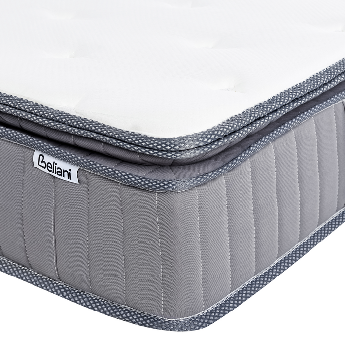 Beliani-PLEASANT-Pocketveringmatras medium-Wit-180x200 cm-Traagschuim