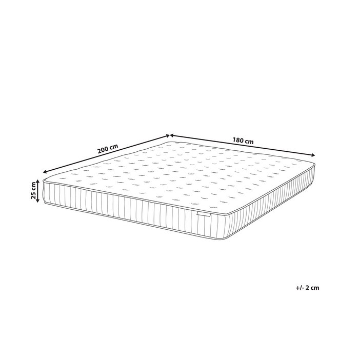 Beliani-PLEASANT-Pocketveringmatras medium-Wit-180x200 cm-Traagschuim