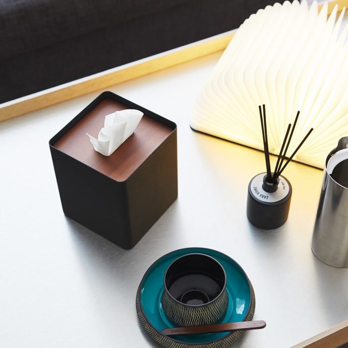 Yamazaki Tissuebox Vierkant - Rin - Zwart