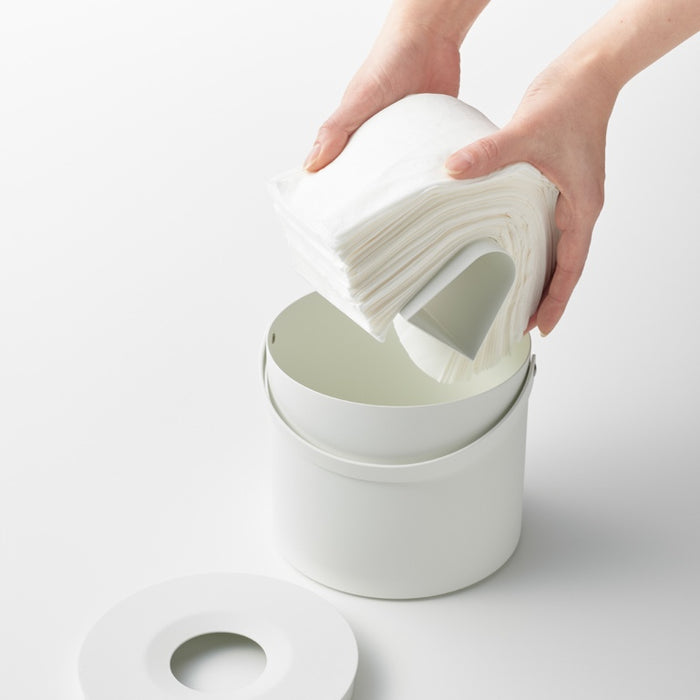 Yamazaki Tissuebox Rond met Handvat - Tower - Wit