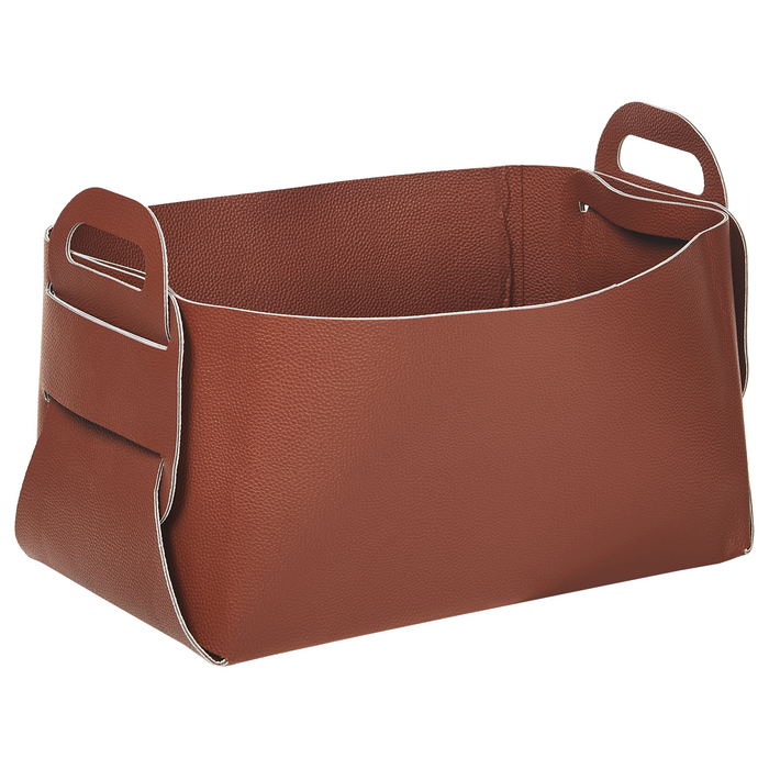 Beliani - NUZI - Opbergmanden set van 2 - Bruin - Kunstleer