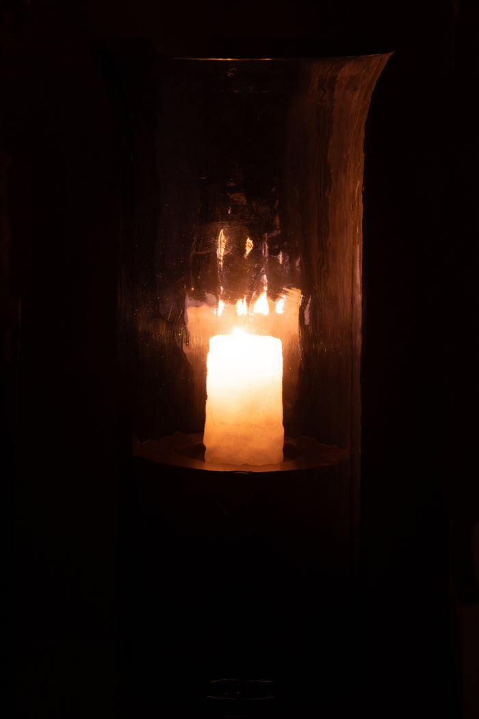 J-Line Windlicht Tarifa Smal Glas Blauw Extra Large