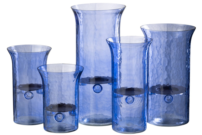 J-Line Windlicht Tarifa Smal Glas Blauw Extra Large