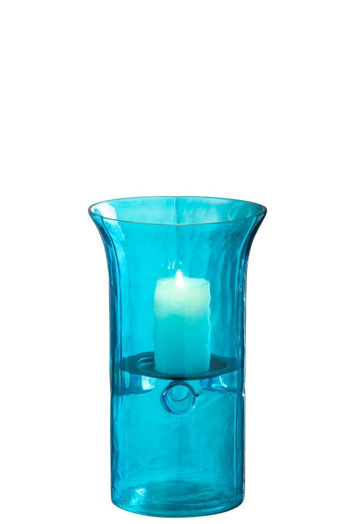 J-Line Windlicht Tarifa Smal Glas Azuur Small