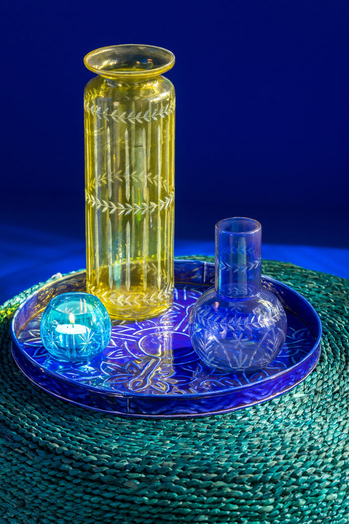 J-Line windlicht Tarifa Rond - glas - mix - 3 stuks