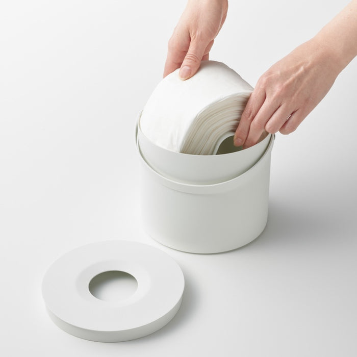 Yamazaki Tissuebox Rond met Handvat - Tower - Wit