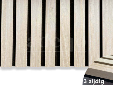 Adeqo Akoestische panelen Wit Eiken 260 x 60 cm 3zijdig