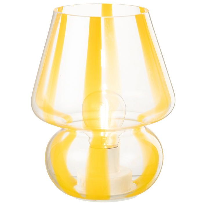 J-Line tafellamp Strepen - glas - transparant|geel - large