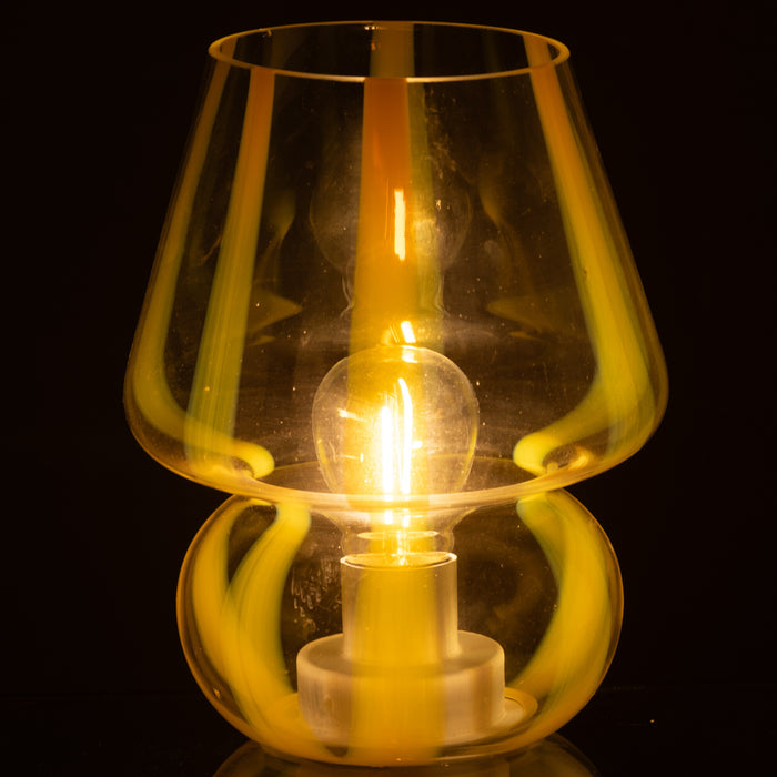 J-Line tafellamp Strepen - glas - transparant|geel - large